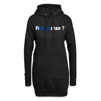 Film gucken? Bunte Kino-Typo Kollektion - Hoodie-Kleid - Schwarz - Vorne