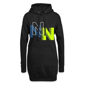 N Buchstabe - Hoodie-Kleid - Schwarz - Vorne