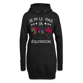 Je peux pas j'ai Equitation - Sweat-shirt à capuche long Femme - noir - Devant