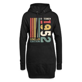 Octobre Né 1952 70e anniversaire Cadeau Cool - Sweat-shirt à capuche long Femme - noir - Devant