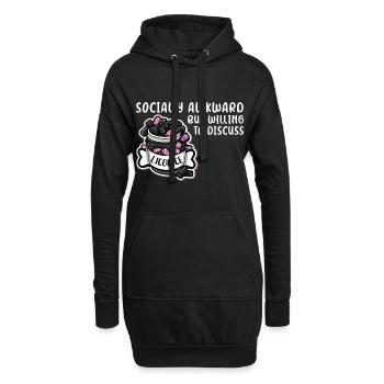 Socially Awkward But Willing To Discuss Licorice - Hoodie-Kleid - Schwarz - Vorne