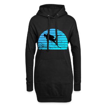 Taucher - Hoodie-Kleid - Schwarz - Vorne