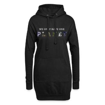 Nous n’avons qu’une seule planète - Sweat-shirt à capuche long Femme - noir - Devant