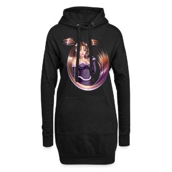 Anime Pigtails - Sweat-shirt à capuche long Femme - noir - Devant