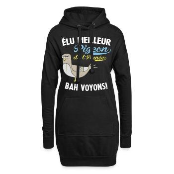 Élu meilleur pigeon d'l'Année Chuchoteur de pigeon - Sweat-shirt à capuche long Femme - noir - Devant