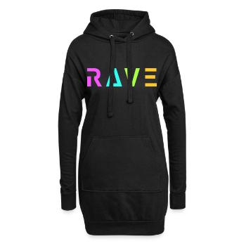 Techno Rave Festival Electro Musik Raver - Hoodie-Kleid - Schwarz - Vorne