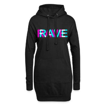 Techno Rave Festival Electro Music Raver - Sweat-shirt à capuche long Femme - noir - Devant