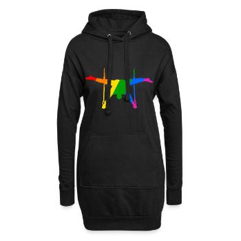 Ringsport in Vielfalt - Hoodie-Kleid - Schwarz - Vorne