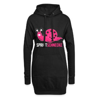 Joggen Sprintschnecke als Geschenk für Läuferin - Hoodie-Kleid - Schwarz - Vorne