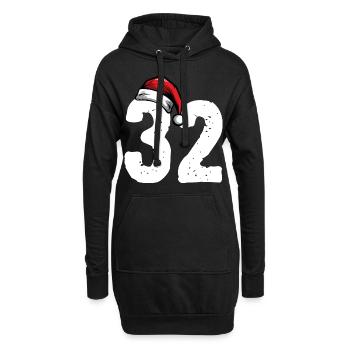 32 Numéro Noël - Sweat-shirt à capuche long Femme - noir - Devant