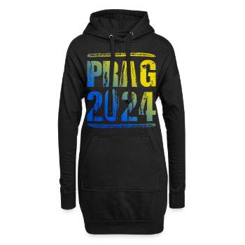 Prag 2024 Bunt Urlaub - Hoodie-Kleid - Schwarz - Vorne