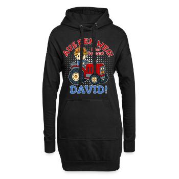 David Nom Tracteur - Sweat-shirt à capuche long Femme - noir - Devant