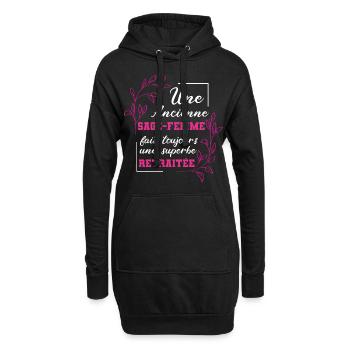 cadeau sympa ancienne sage femme retraitée - Sweat-shirt à capuche long Femme - noir - Devant