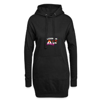 Lesben LGBT Pride Lesbian Rainbow Flag - Hoodie-Kleid - Schwarz - Vorne