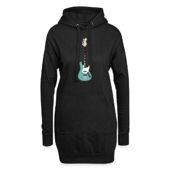 Seafoam Green Bassgitarre - Hoodie-Kleid - Schwarz - Vorne
