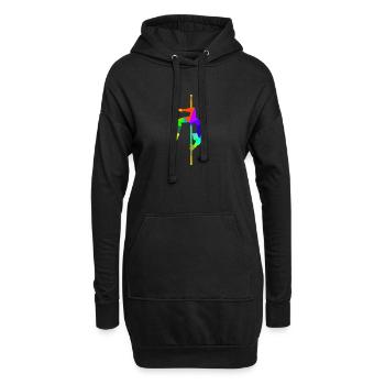 Pole Dancing Arc-en-ciel Couleurs Polygone Sports - Sweat-shirt à capuche long Femme - noir - Devant