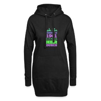 geboren 1961 - Hoodie-Kleid - Schwarz - Vorne
