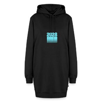Geboren 2028 - Hoodie-Kleid - Schwarz - Vorne