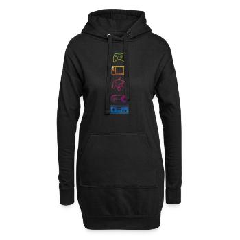 Classic Gaming controllers - Hoodie Dress - black - Front