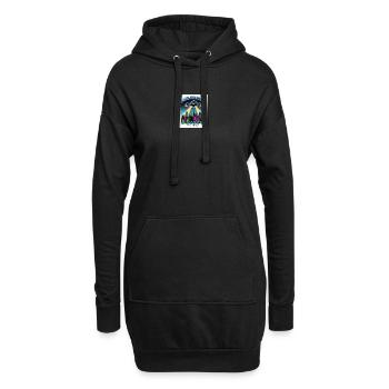 Weltraum Invasoren Stadtbild Design - Sweat-shirt à capuche long Femme - noir - Devant