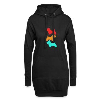 Scottish Terrier - Hoodie-Kleid - Schwarz - Vorne