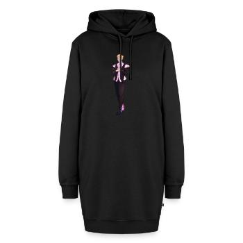 Caspar - Hoodie-Kleid - Schwarz - Vorne - AI Model Female 172 light (172cm)