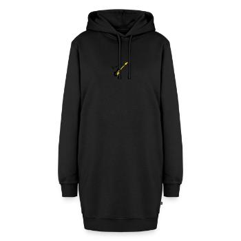 Gitarrenlehrer - Hoodie-Kleid - Schwarz - Vorne - AI Model Female 172 light (172cm)