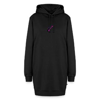 Gitarrenlehrerin - Hoodie-Kleid - Schwarz - Vorne - AI Model Female 172 light (172cm)
