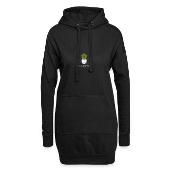 Cactus dans un pot - Sweat-shirt à capuche long Femme - noir - Devant