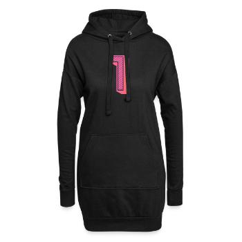 1. 1 AN. 1er ANNIVERSAIRE. ANNIVERSAIRE 1 AN - Sweat-shirt à capuche long Femme - noir - Devant