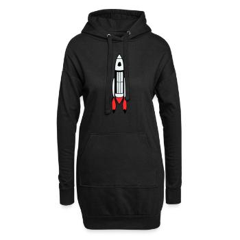 Vecteur de vol spatial spatial de fusée spatiale - Sweat-shirt à capuche long Femme - noir - Devant