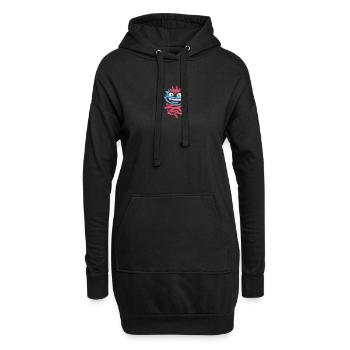 Kleine Monster: Punk-Affe mit Zwinkern - Hoodie-Kleid - Schwarz - Vorne
