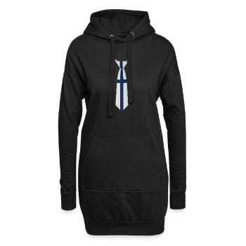 Cravate Finlande – Conception du drapeau - Sweat-shirt à capuche long Femme - noir - Devant