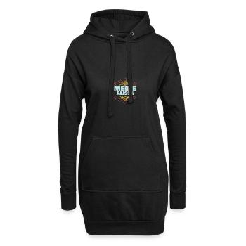 Alissa als Mädchen - Hoodie-Kleid - Schwarz - Vorne