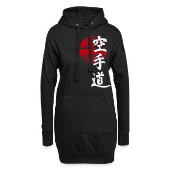 Karaté Soleil Art Martial Japon Rétro Kangi Idée - Sweat-shirt à capuche long Femme - noir - Devant