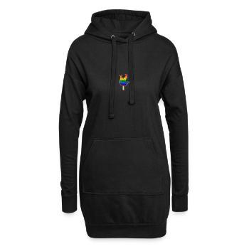 Rock ´n Roll - I Love You, Eis am Stiel Regenbogen - Hoodie-Kleid - Schwarz - Vorne