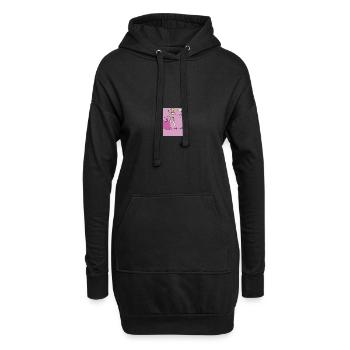 Tänzerin auf dem Seil mit Schirmchen, Zeichnung - Hoodie-Kleid - Schwarz - Vorne