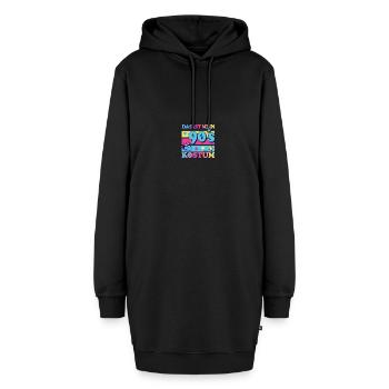 90er jahre Pary Mottoparty 90s Outfit - Hoodie-Kleid - Schwarz - Vorne