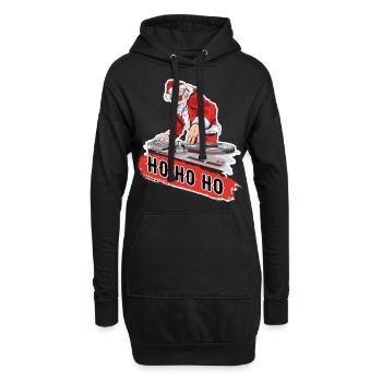DJ Weihnachtsmann Techno Weihnachten Geschenk - Hoodie-Kleid - Schwarz - Vorne