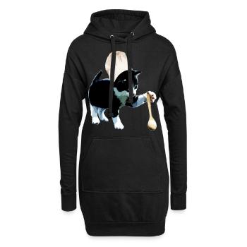 Koch Katze Kochen Miezekatze Küche - Hoodie-Kleid - Schwarz - Vorne