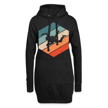 Fallschirm Springer Skydive Retro Vintage Geschenk - Hoodie-Kleid - Schwarz - Vorne
