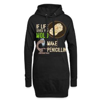 Biologie antibiotique de la pénicilline - Sweat-shirt à capuche long Femme - noir - Devant