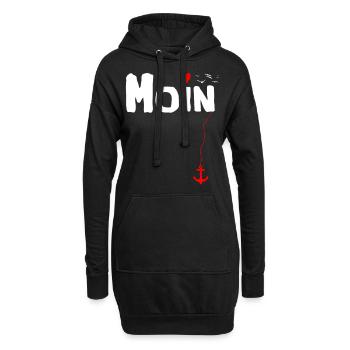 Moin Plattdeutsch Begrüßung Norddeutschland - Hoodie-Kleid - Schwarz - Vorne