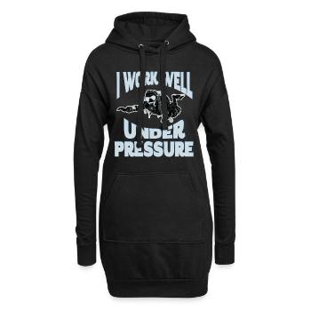 Je travaille bien sous pression - Funny Scuba Diving - Sweat-shirt à capuche long Femme - noir - Devant