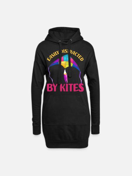 Drachensteigen - Hoodie-Kleid - Schwarz