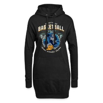 Basketball Gorilla Basketballspieler Vintage Retro - Hoodie-Kleid - Schwarz - Vorne