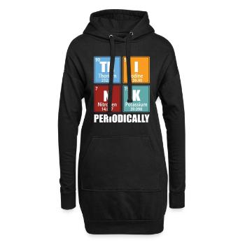 Periodisch denken - Elemente des Periodensystems - Hoodie-Kleid - Schwarz - Vorne