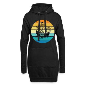 Piratenschiff - Hoodie-Kleid - Schwarz - Vorne