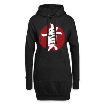 Kanji ehren - Hoodie-Kleid - Schwarz - Vorne