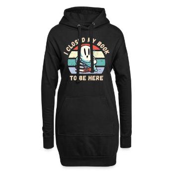 Ich habe mein Buch geschlossen um hier zu sein - Hoodie-Kleid - Schwarz - Vorne